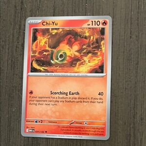 Pokemon Chi-Yu Trading Card - Red and Orange
